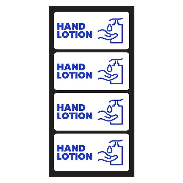 Hand Lotion Sticker, Commercial Hand Lotion Dispenser Sticker Label, Hvy-Dty, 2''x1'', 20PK